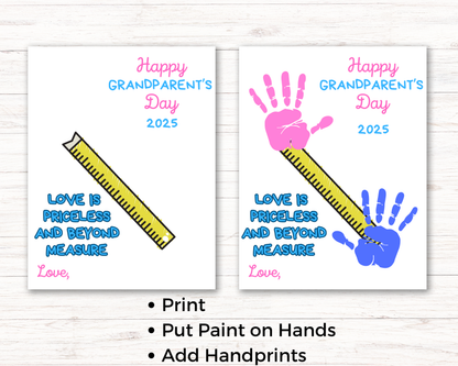 Grandparents Day Measuring Tape Handprint Art