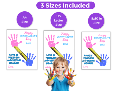 Grandparents Day Measuring Tape Handprint Art