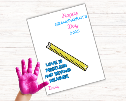 Grandparents Day Measuring Tape Handprint Art