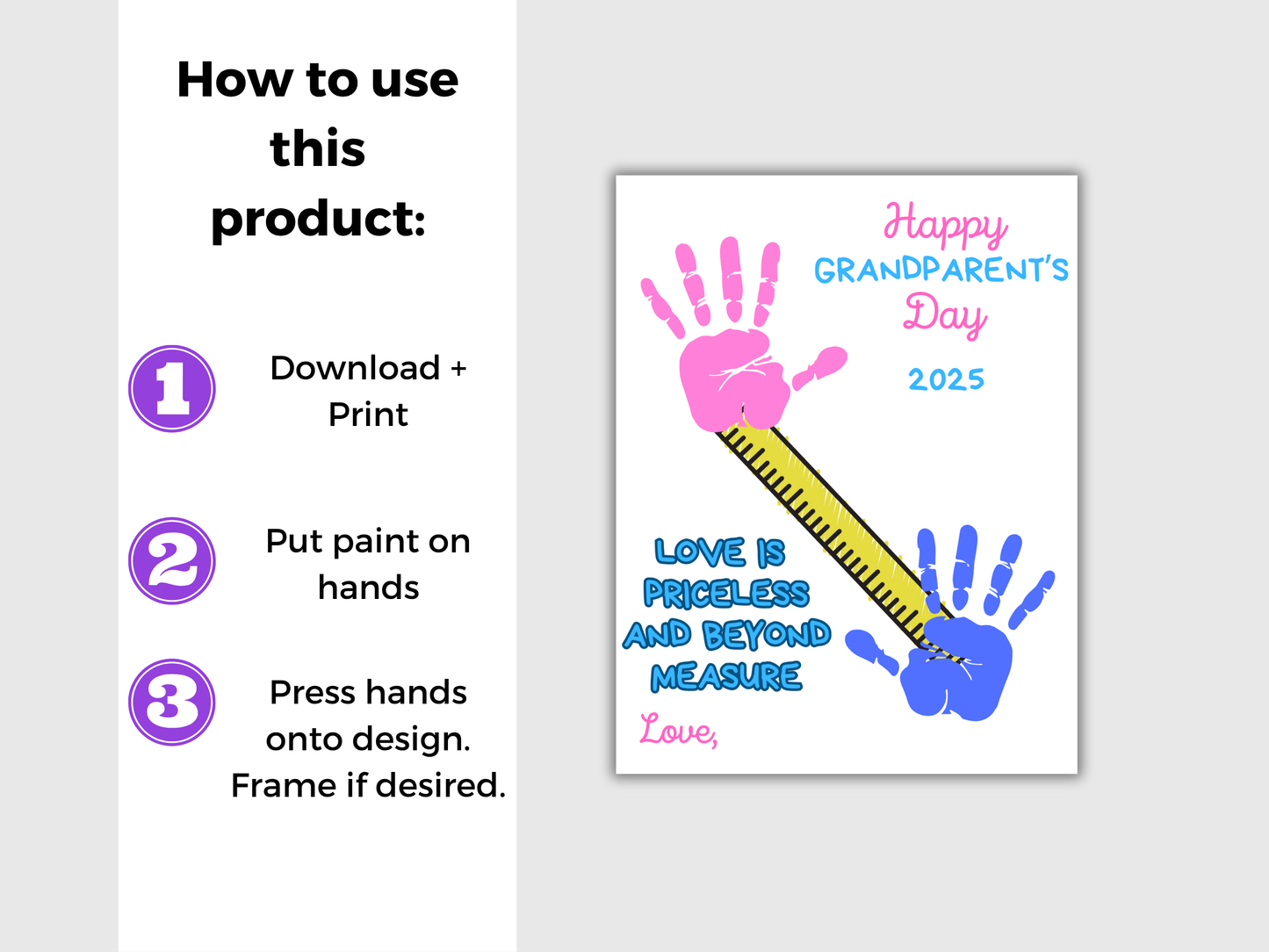 Grandparents Day Measuring Tape Handprint Art