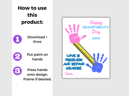 Grandparents Day Measuring Tape Handprint Art