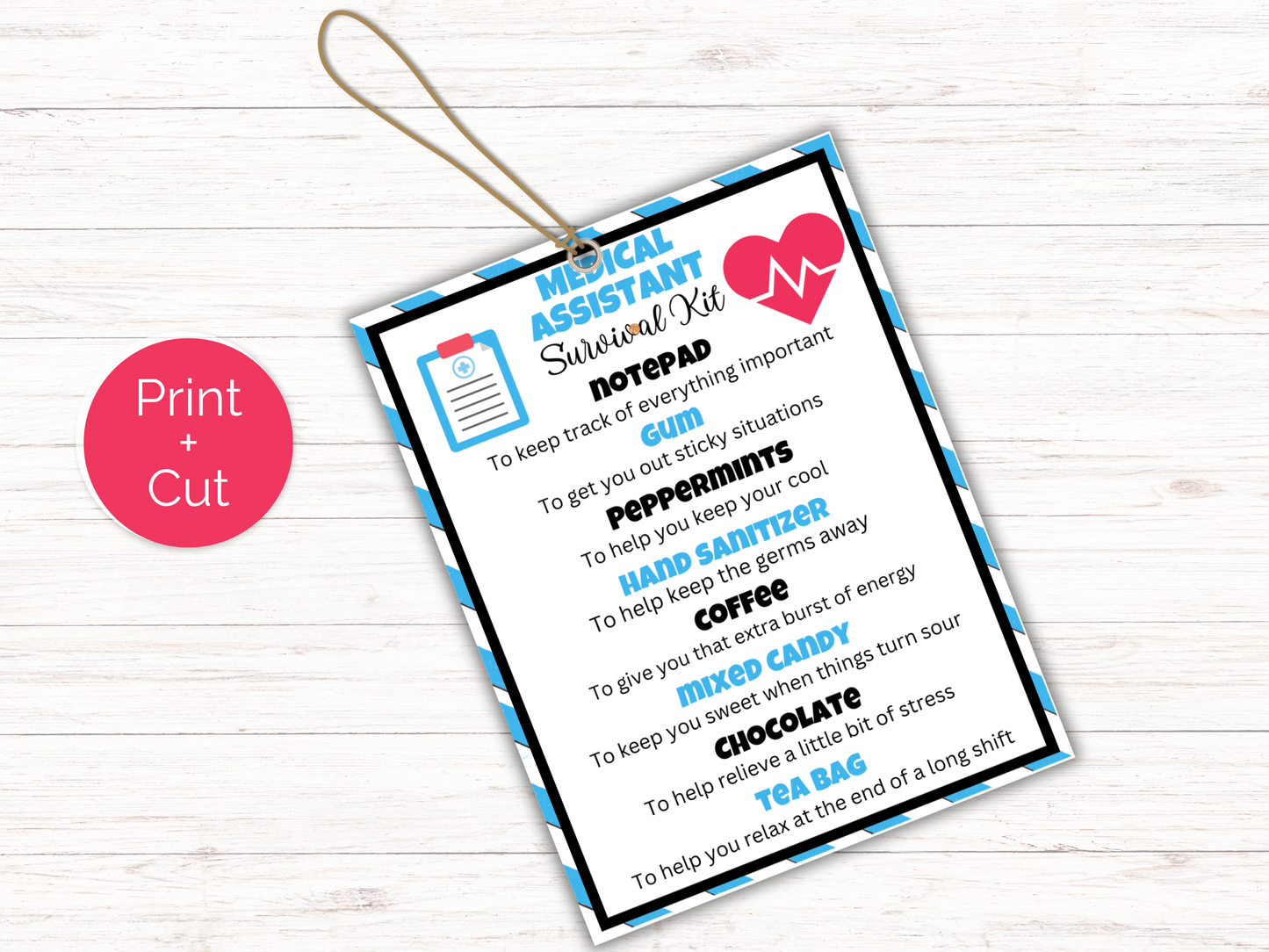 Editable Medical Assistant Survival Kit Gift
