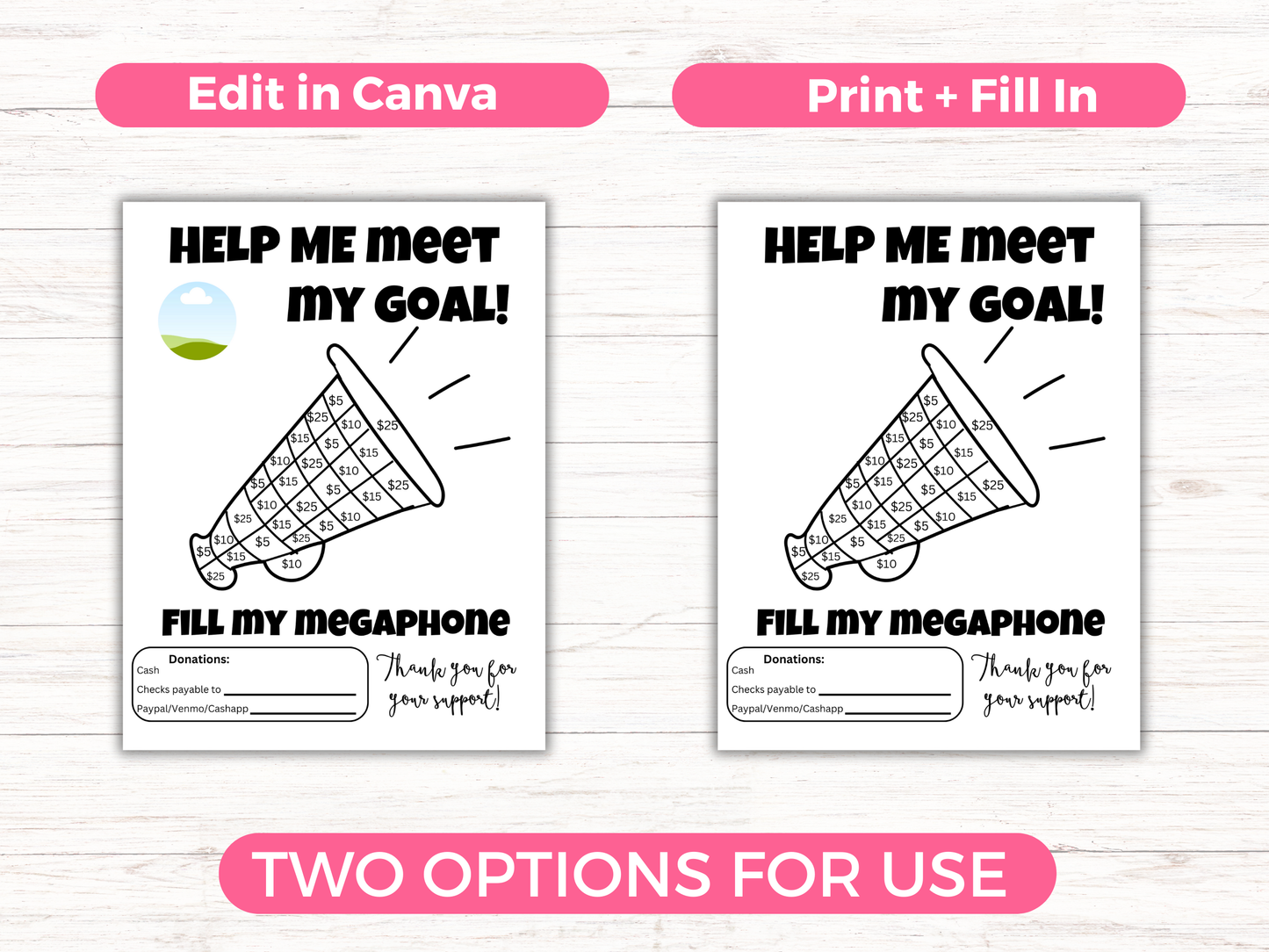 Editable Fill My Megaphone Fundraiser Template