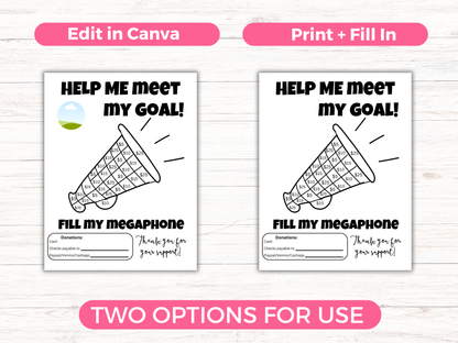 Editable Fill My Megaphone Fundraiser Template