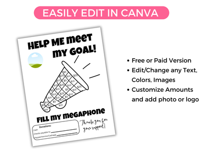 Editable Fill My Megaphone Fundraiser Template