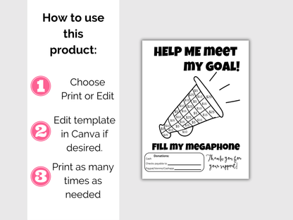 Editable Fill My Megaphone Fundraiser Template
