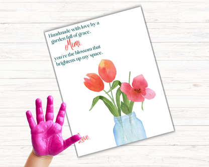 Mimi Flower Handprint Art Poem