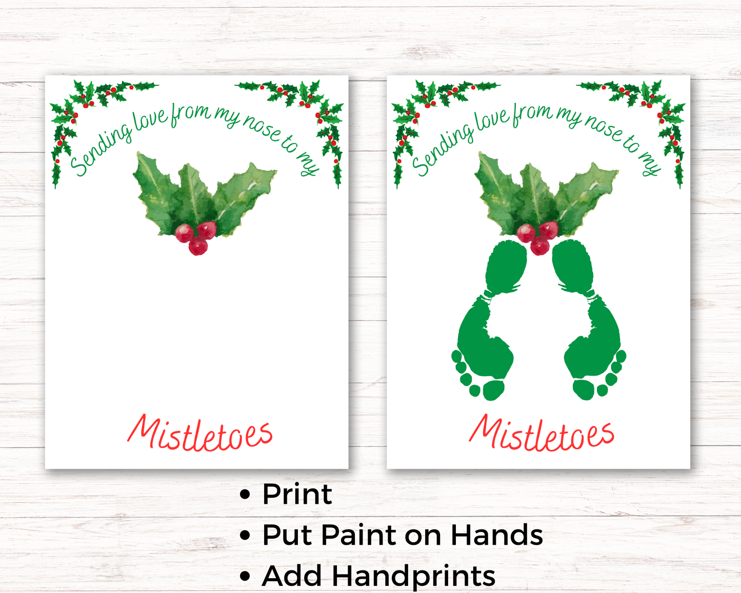 Mistletoe Footprint Art