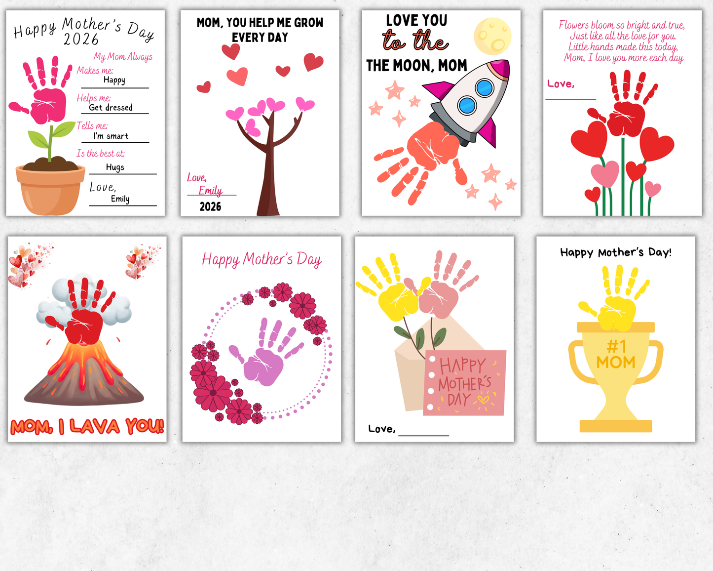 Mothers Day Handprint Art Bundle