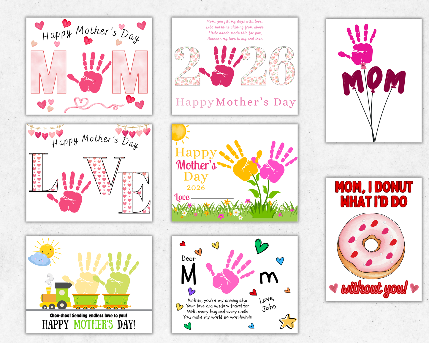 Mothers Day Handprint Art Bundle