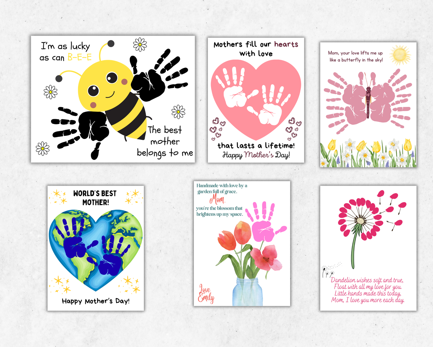 Mothers Day Handprint Art Bundle
