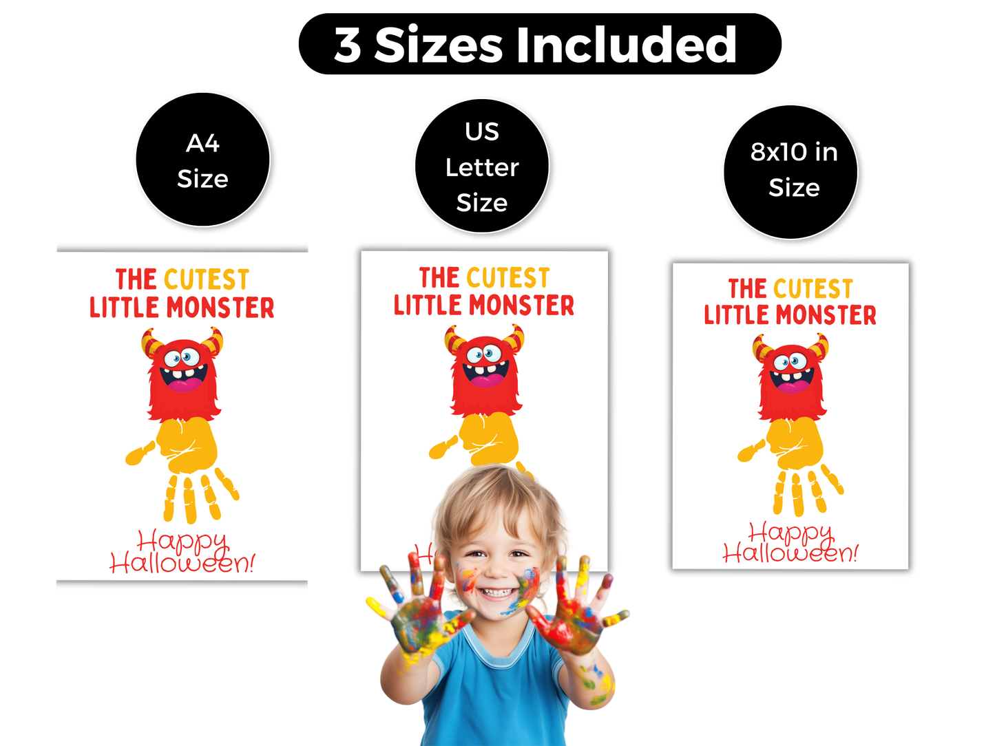 Monster Halloween Handprint Art