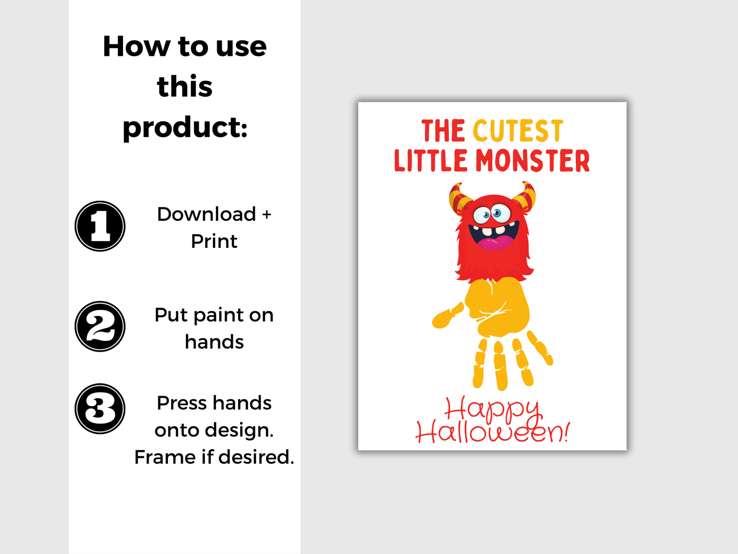 Monster Halloween Handprint Art