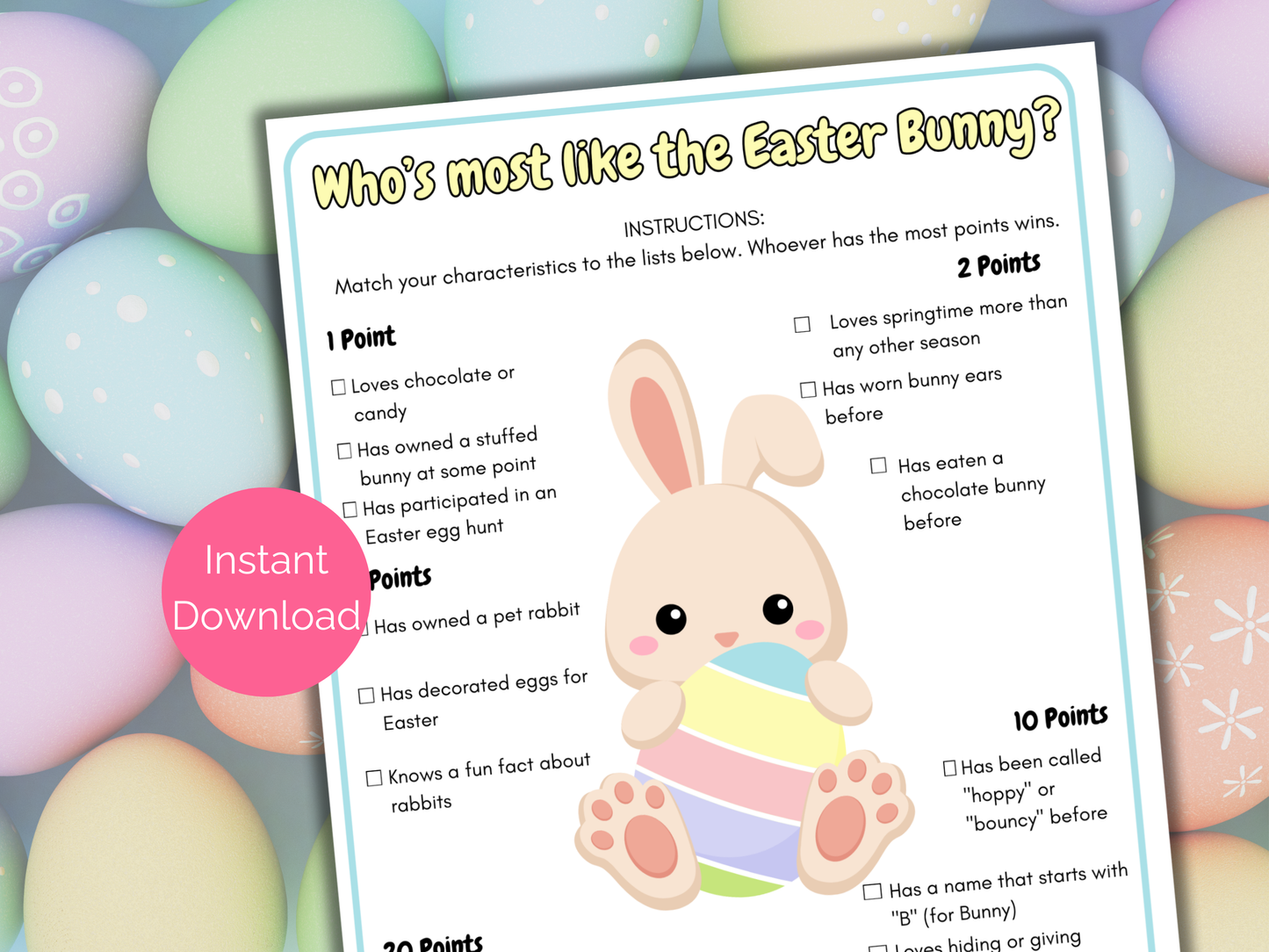 Who's The Most Like the Easter Bunny