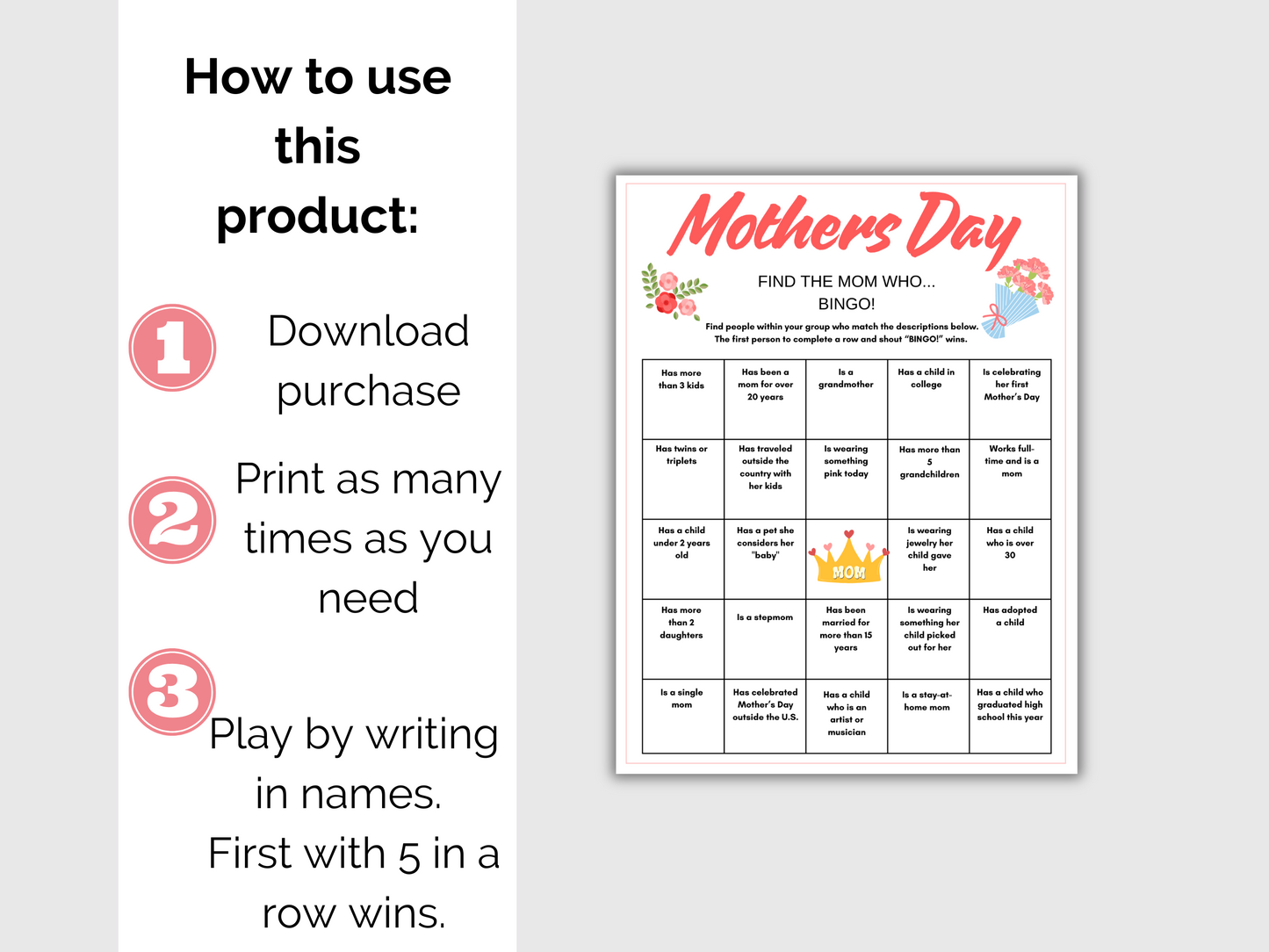 Mothers Day Find Someone Who