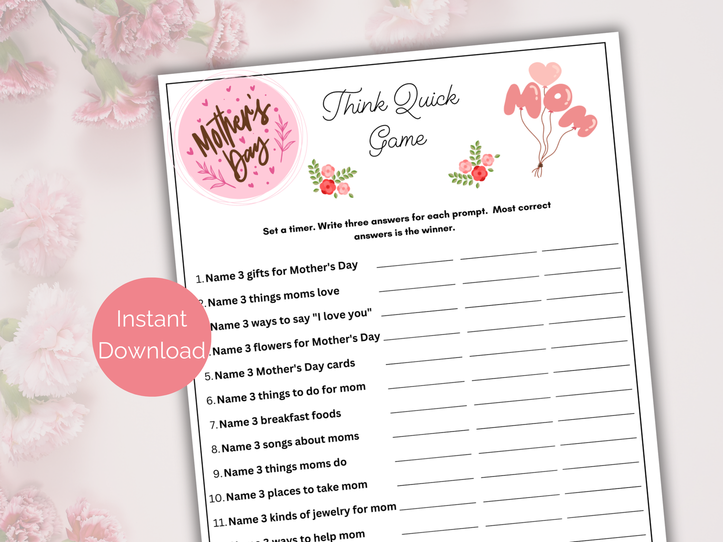 Mothers Day Think Quick