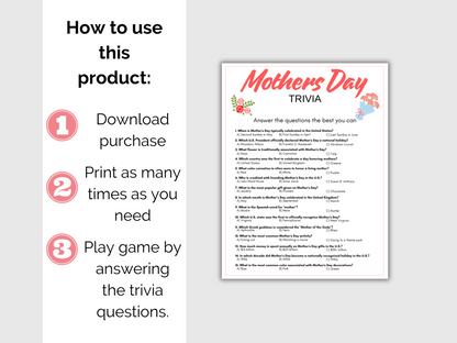 Mothers Day Trivia Game