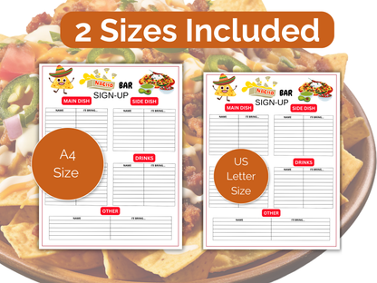 Nacho Bar Sign Up Sheet
