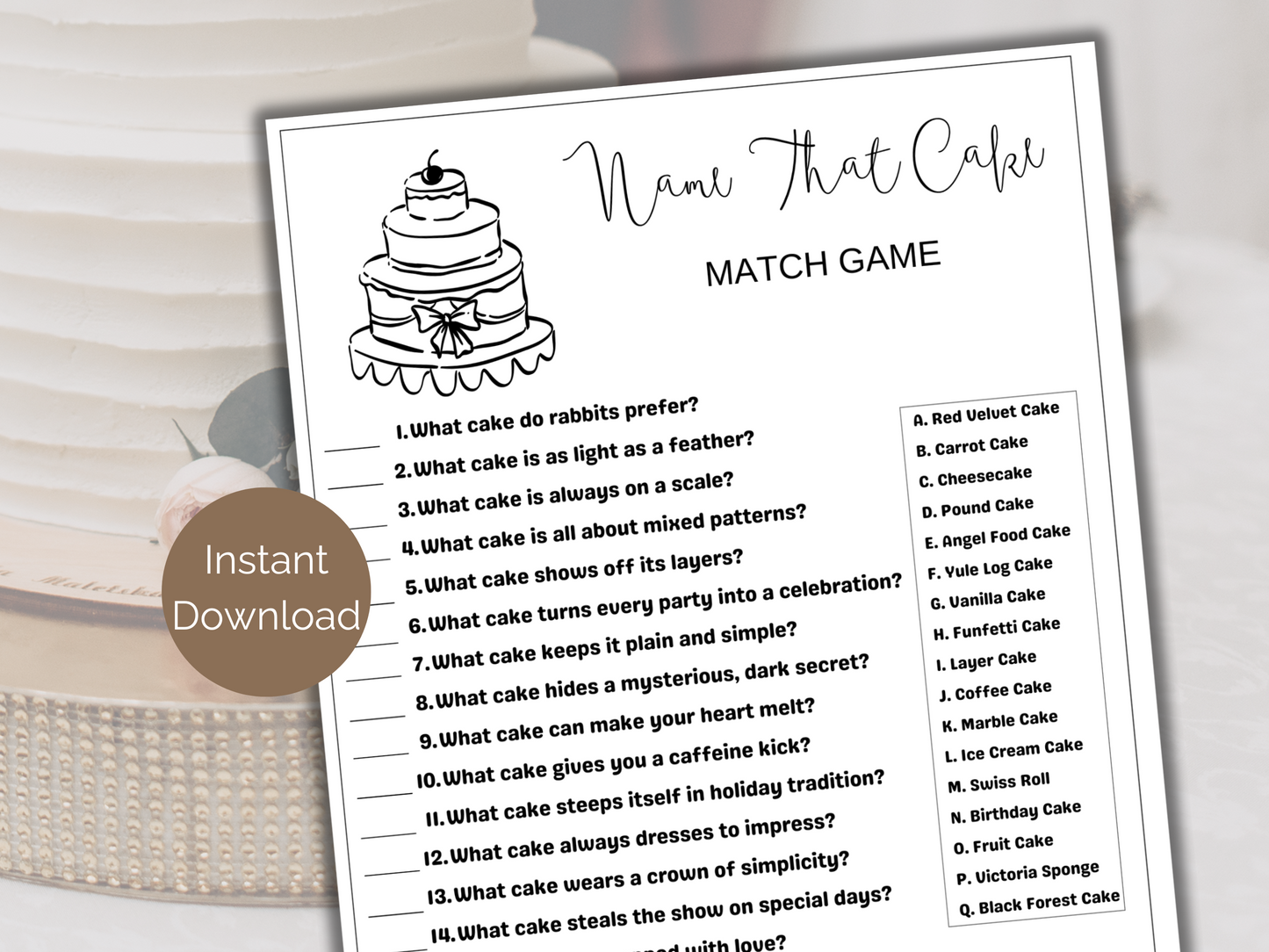 Cake Match Game