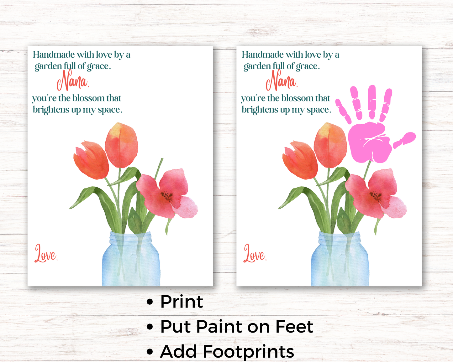Nana Flower Handprint Art Poem