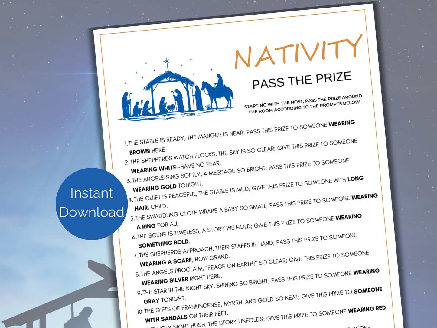 Nativity Pass The Prize