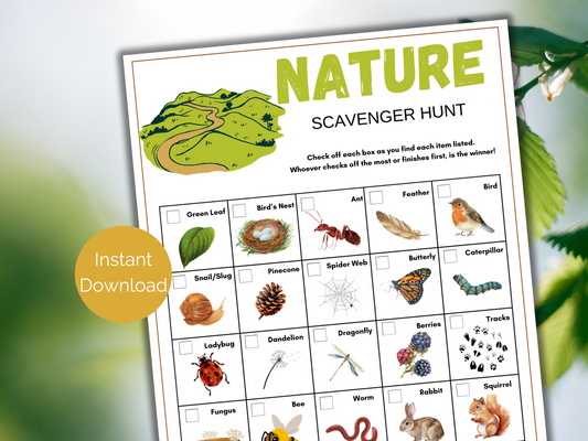 Nature Scavenger Hunt for kids