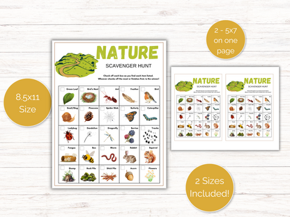 Nature Scavenger Hunt for kids