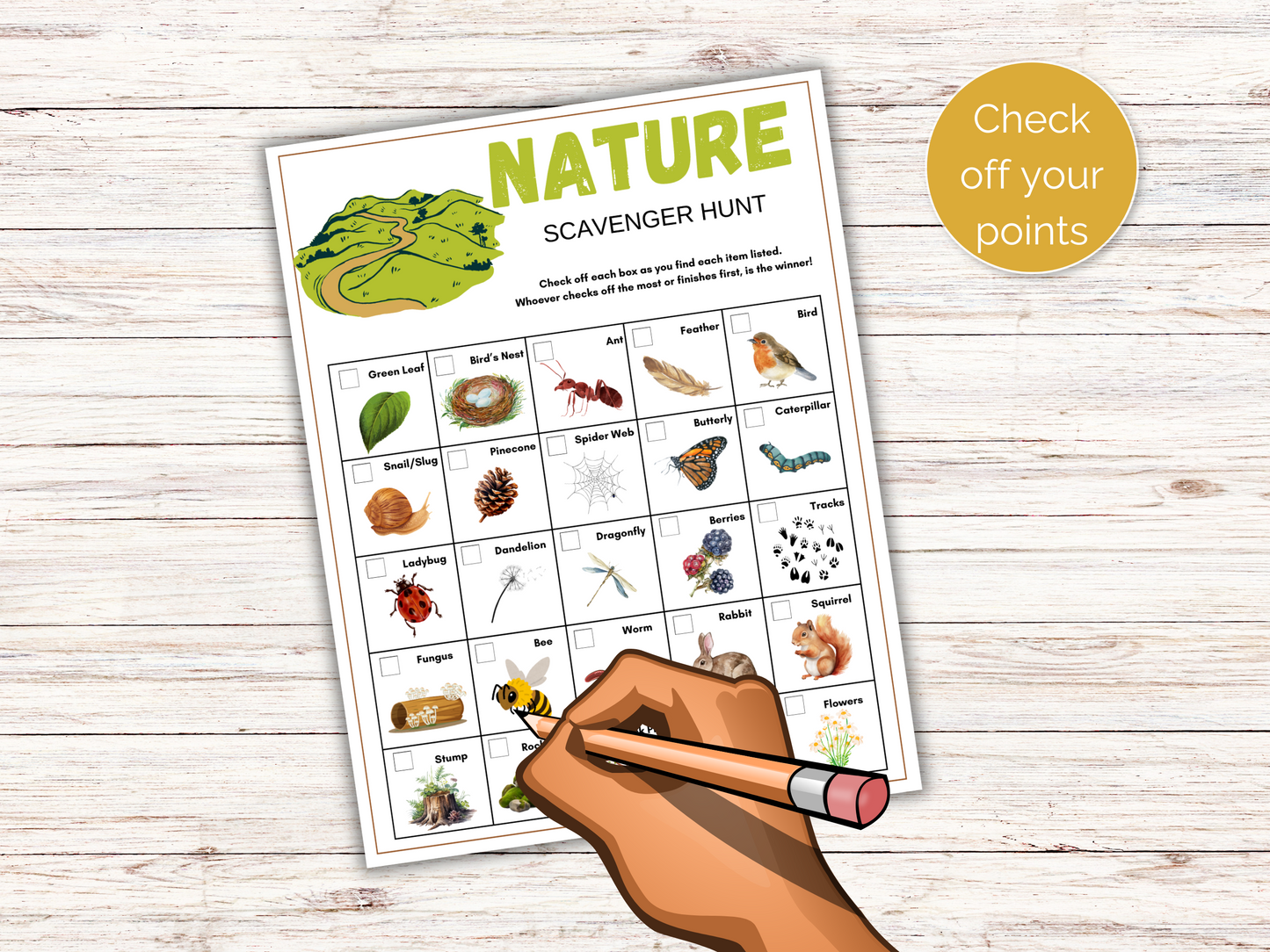 Nature Scavenger Hunt for kids