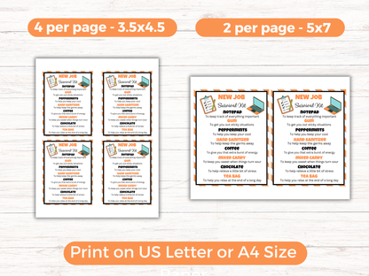 Editable New Job Survival Kit Gift Tags