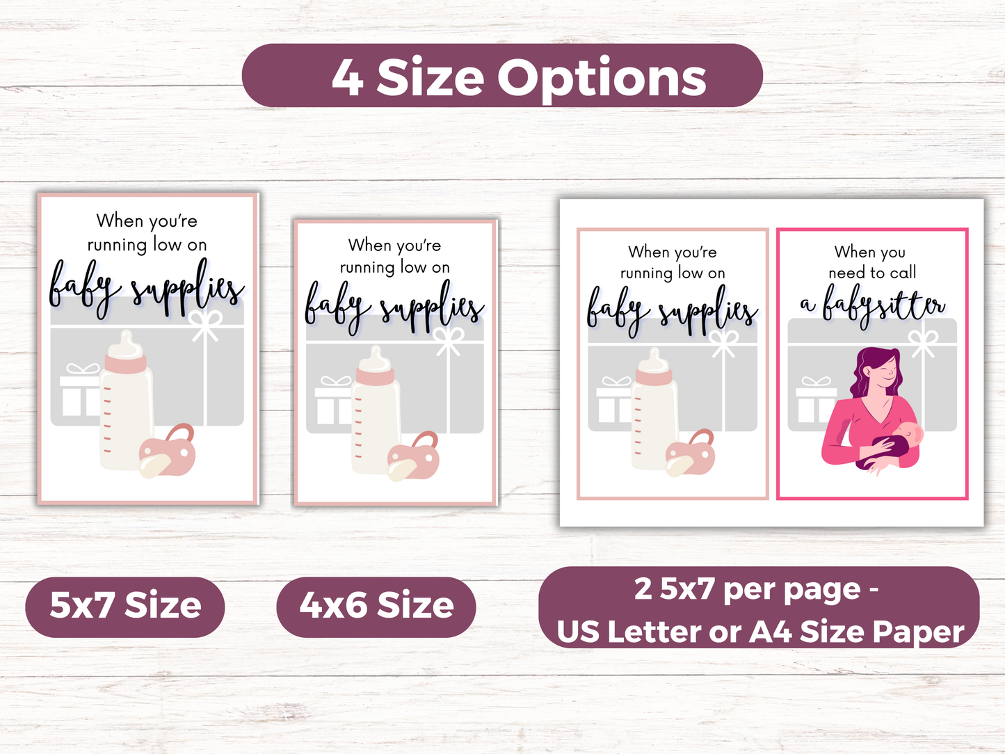 New Baby Gift Card Book Editable or Printable