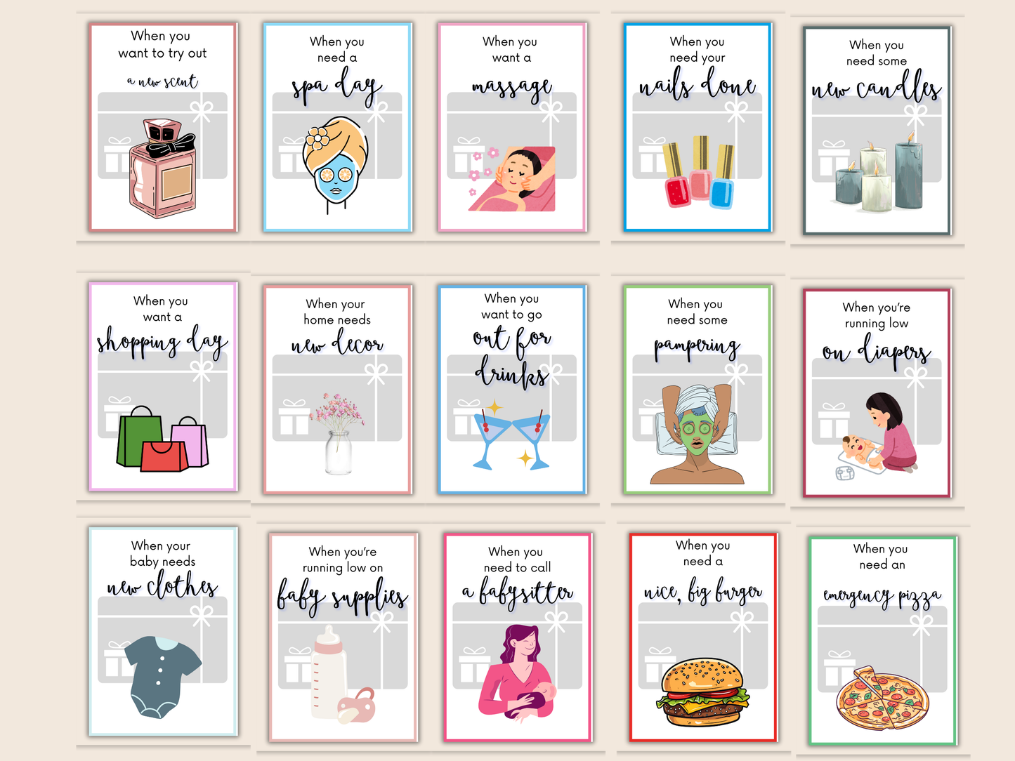 New Baby Gift Card Book Editable or Printable
