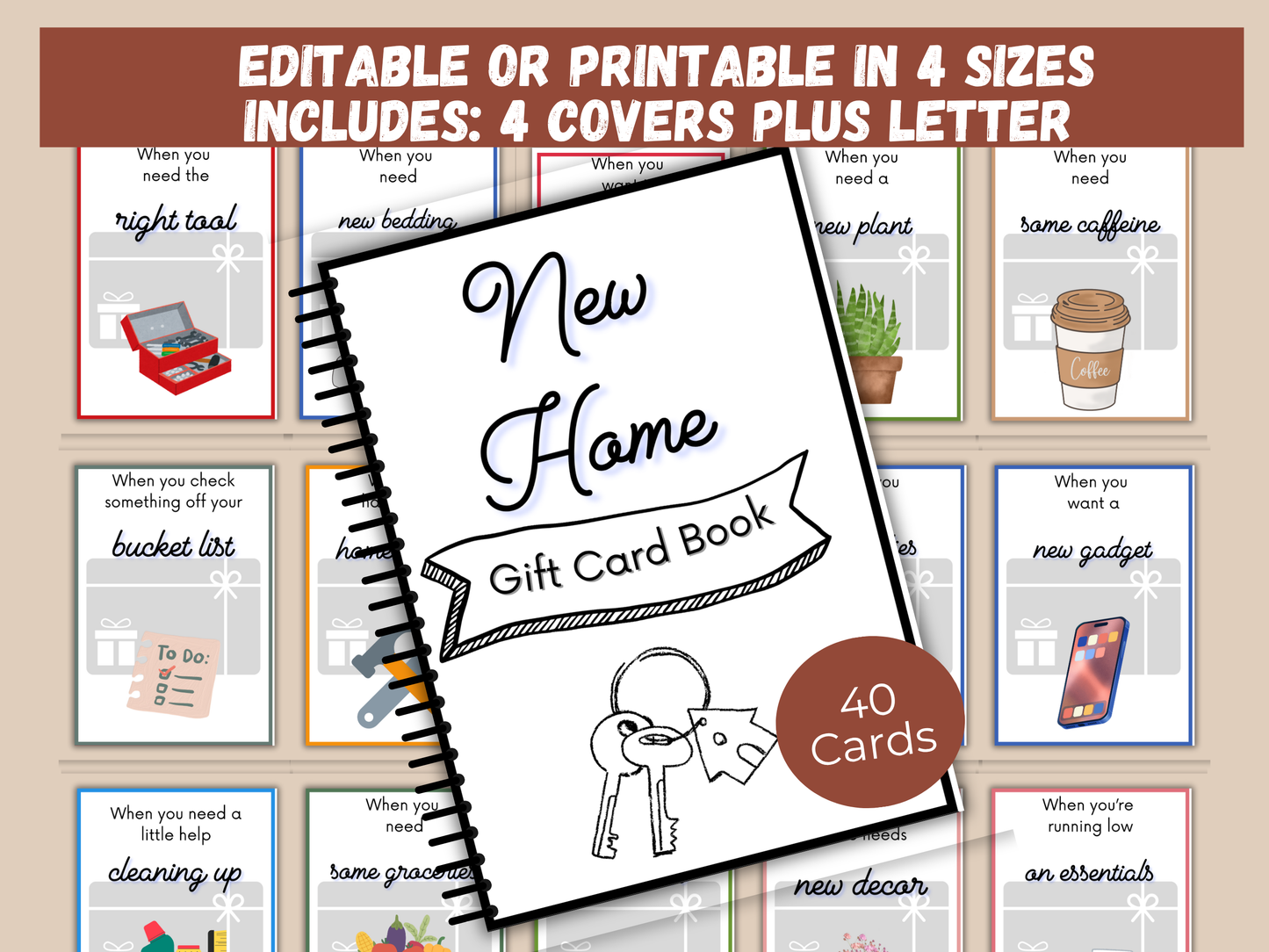 New Home Gift Card Book Editable or Printable