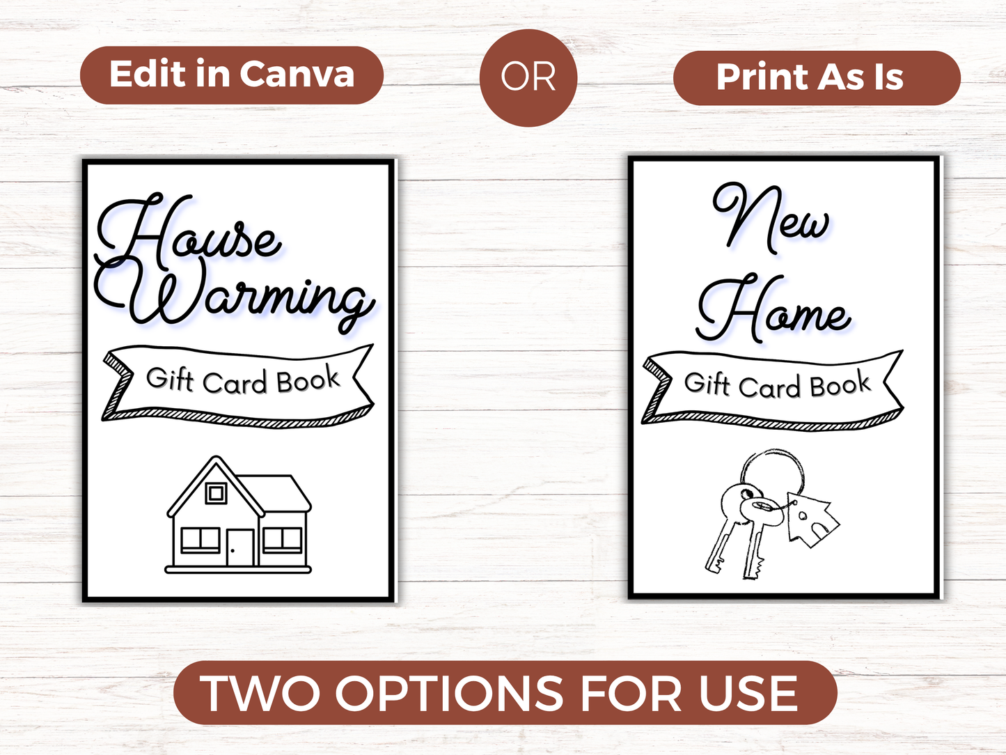 New Home Gift Card Book Editable or Printable