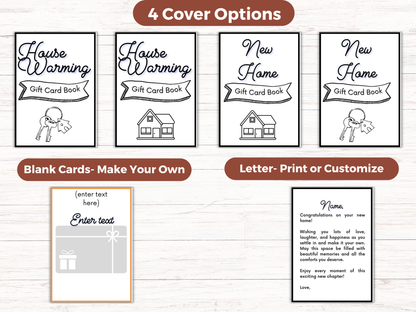 New Home Gift Card Book Editable or Printable