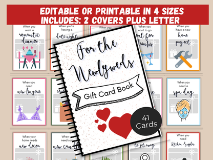 Newlywed Gift Card Book Editable or Printable