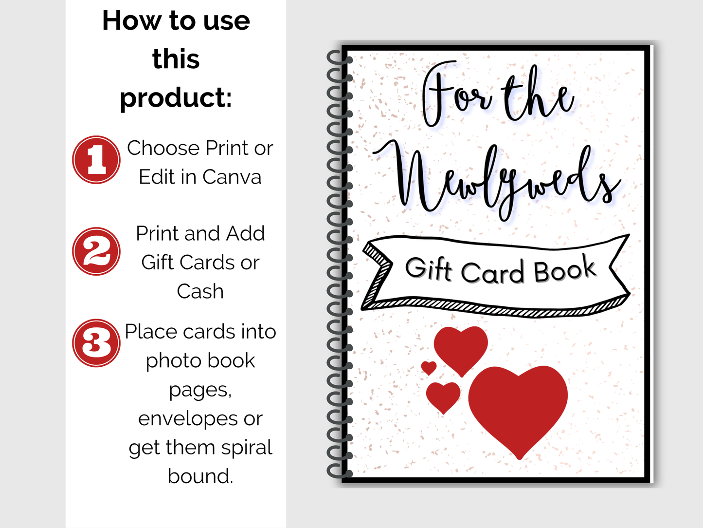 Newlywed Gift Card Book Editable or Printable
