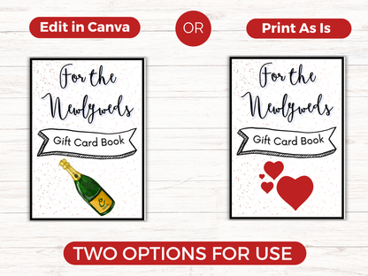 Newlywed Gift Card Book Editable or Printable
