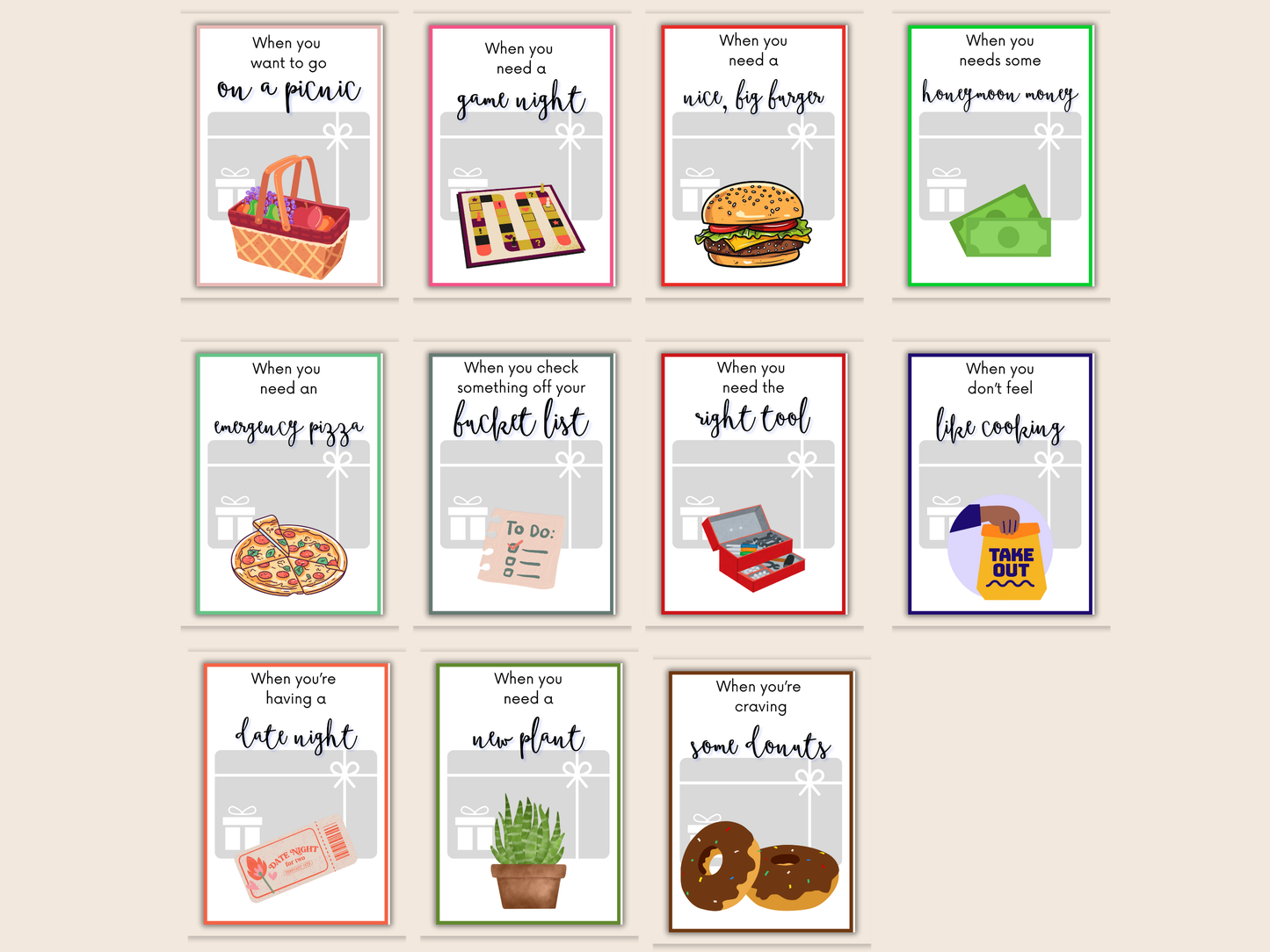 Newlywed Gift Card Book Editable or Printable