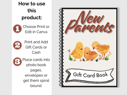New Parents Gift Card Book Editable or Printable