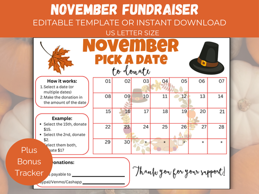 Editable November Pick A Date
