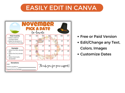Editable November Pick A Date