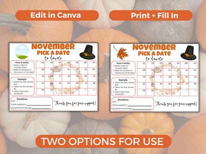 Editable November Pick A Date
