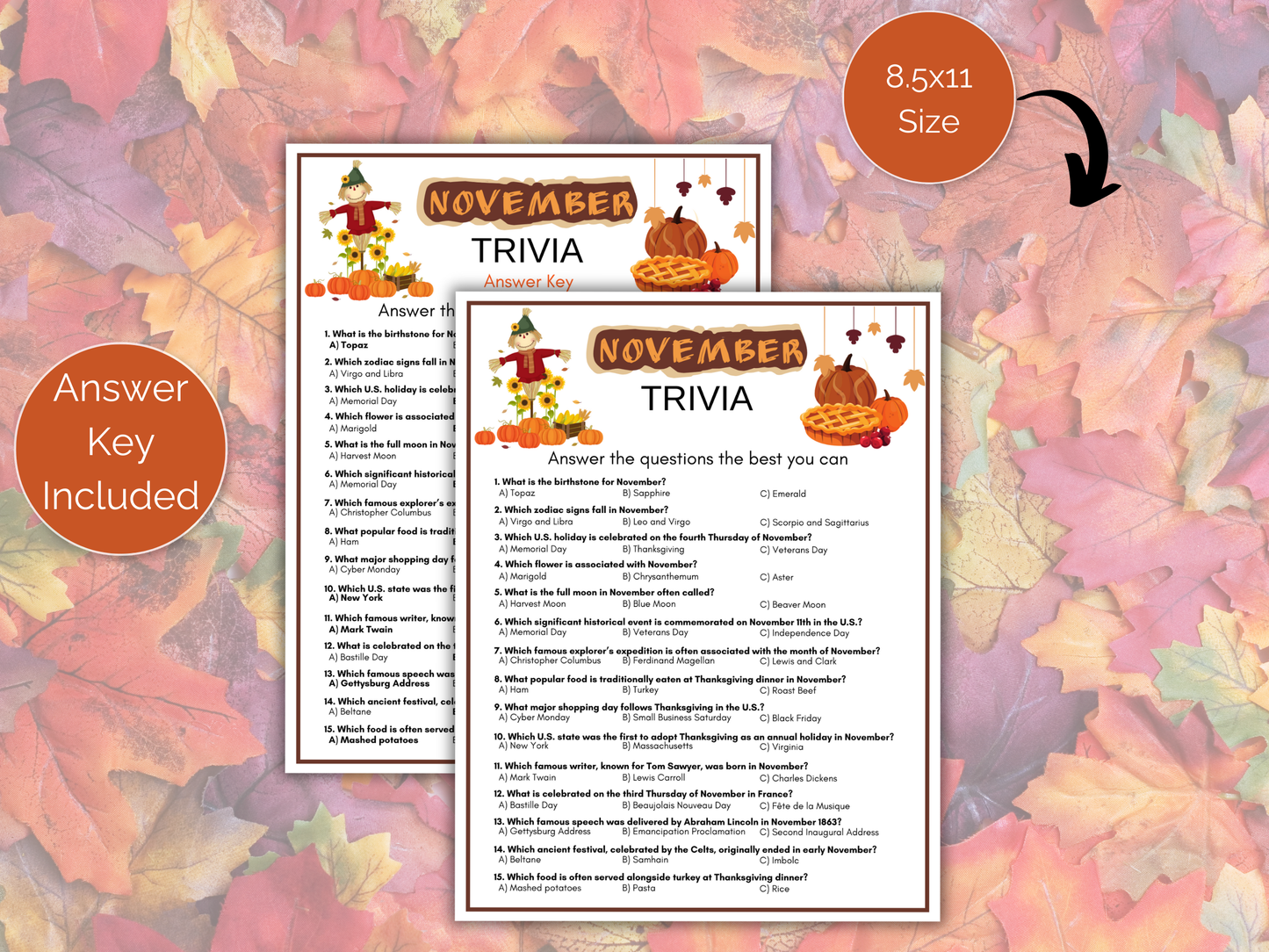 November Trivia Game