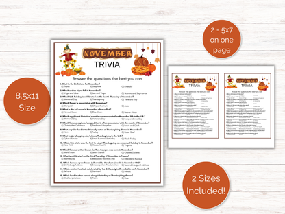 November Trivia Game