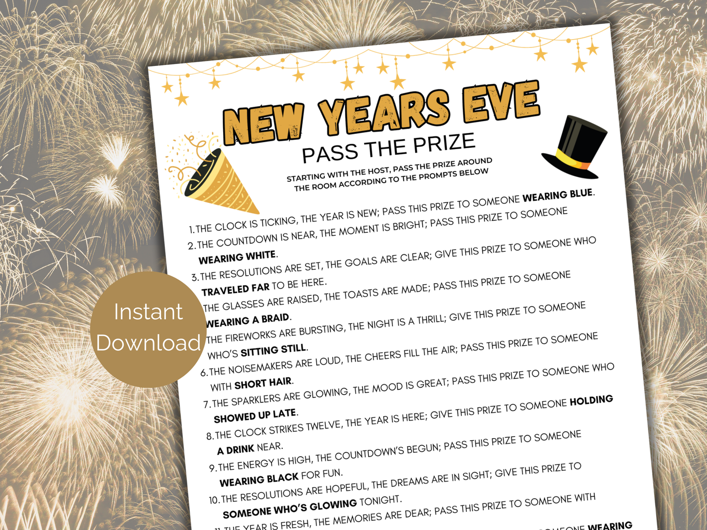 New Years Eve Pass The Prize