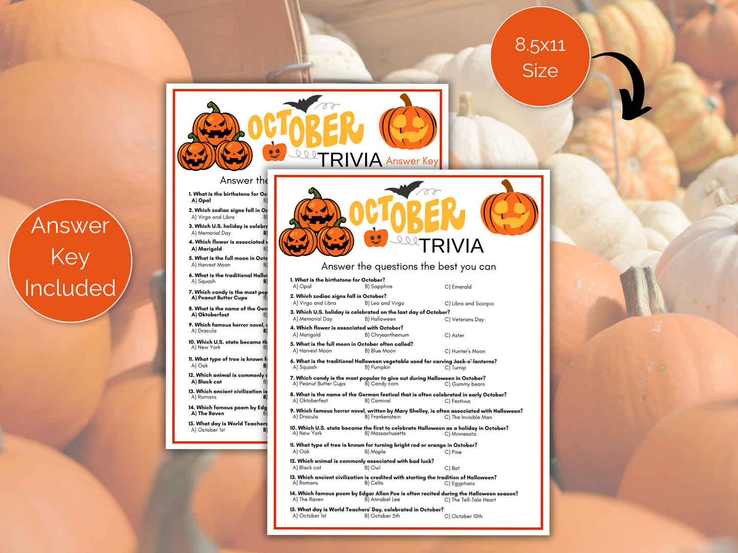 October Trivia Game
