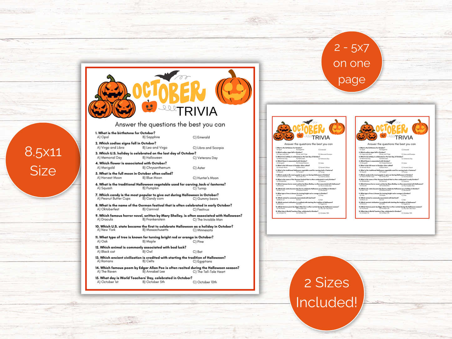 October Trivia Game
