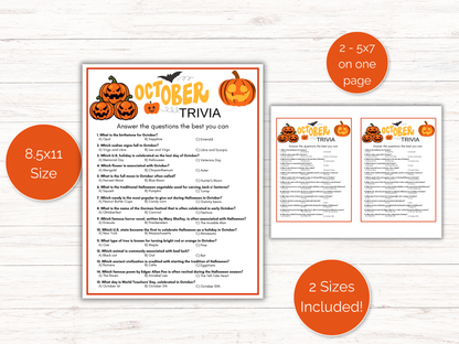 October Trivia Game