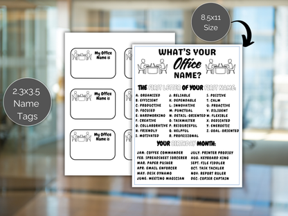 What's Your Office Name Game + Name Tags