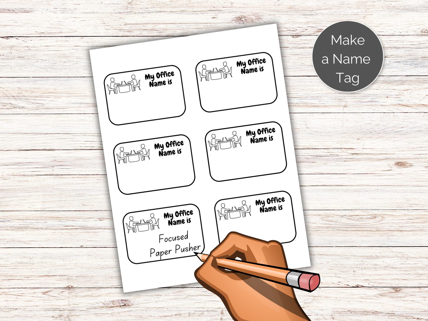 What's Your Office Name Game + Name Tags